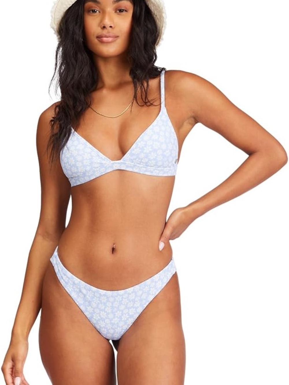 Billabong Light Blue Floral Triangle Bikini